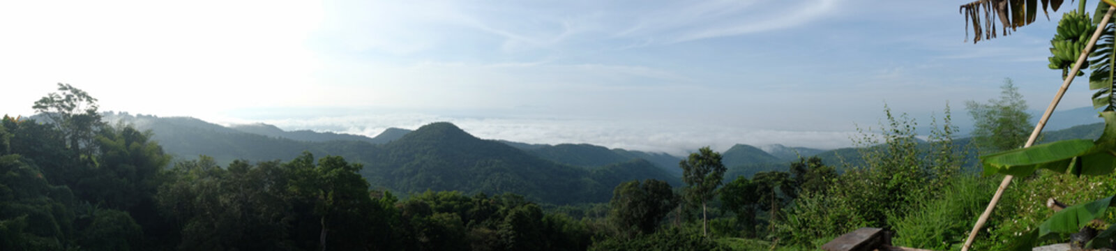 Panorama Landscape view of mountain and Mist.