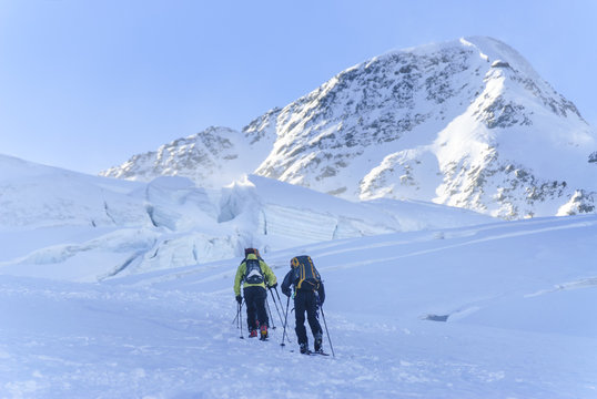 Aufstieg im Gletscherbereich