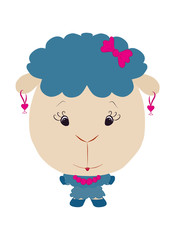 Lovely blue lamb with a big head
