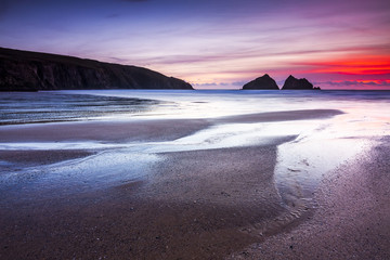 Sunset at Holywell Bay, Cornwall