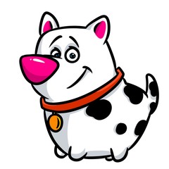 Cheerful dog cartoon illustration isolated image