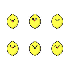 Cute lemon cartoon vector illustrations