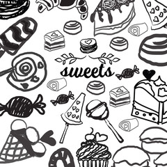 candies line icons set , vector illustration, sweetest day