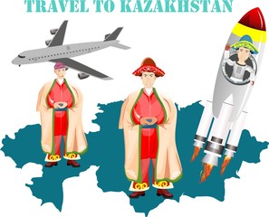 Travel to Kazakhstan vector concept illustration