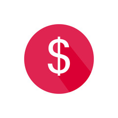 Obraz premium Round icon of dollar sign.