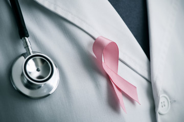 doctor with a pink ribbon