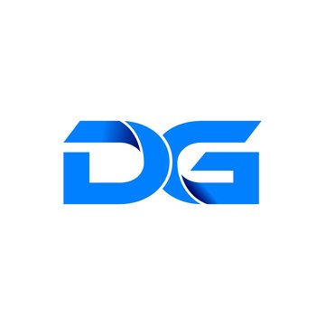 dg logo initial logo vector modern blue fold style