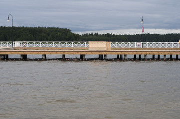 The wooden pier in Augustow, Poland
