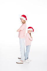Obraz premium Grumpy mother and daughter on christmas