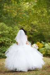 Fototapeta premium Bride. Wedding. Dress. Nature. White. Happiness