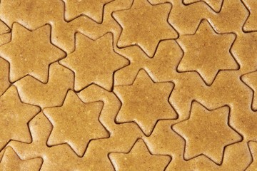 Preparation ginger biscuits. Template asterisk. Delicious dessert