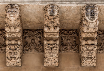 NOTO, ITALY - Detail of Baroque Balcony, 1750