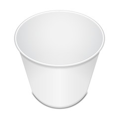 Open Food Cup Container For Fast Food, Dessert, Ice Cream, Yogurt Or Snack. Blank Vector Illustration, Mock Up Template