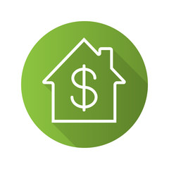 Property purchase flat linear long shadow icon
