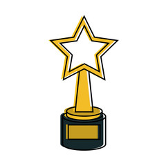 trophy star shape icon image vector illustration design