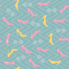 Seamless pattern of trendy women things