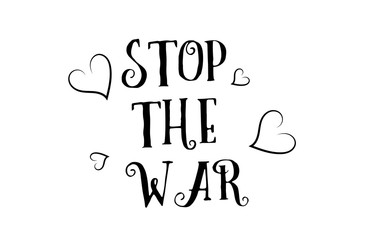 stop the war love quote logo greeting card poster design