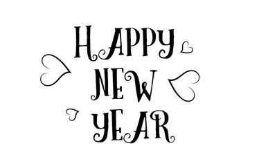 happy new year love quote logo greeting card poster design