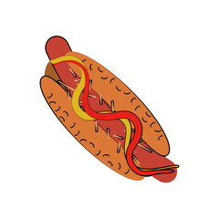 hot dog fast food icon image vector illustration design