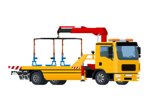 Vector isolated yellow tow truck