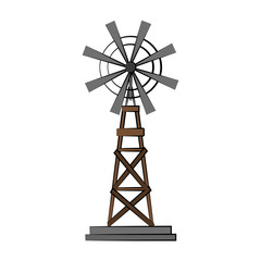 windmill countryside icon image vector illustration design 