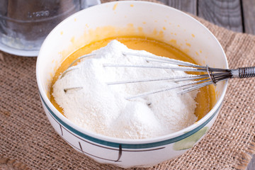 Wheat flour and pumpkin dough