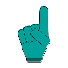 foam finger icon image vector illustration design 