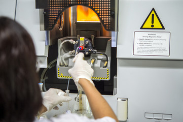 Scientists are using Atomic Absorption Spectroscopy (AAS) to analyze heavy metals in sample solutions.For example, element Pb, Fe, Mn, Ag, etc.