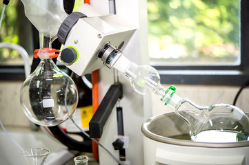 A rotary evaporator  is a device used in chemical laboratory for the efficient and gentle removal...