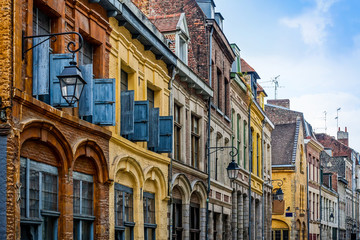 antique building view in Old Town Lille, France