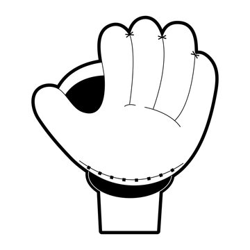 glove baseball related icon image vector illustration design  black and white