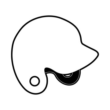 helmet baseball related icon image vector illustration design  black and white