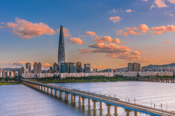 Twilight at han river seoul korea