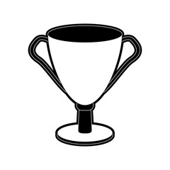 trophy cup icon image vector illustration design  black and white