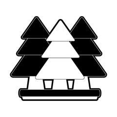 Fototapeta premium forest trees icon image vector illustration design black and white