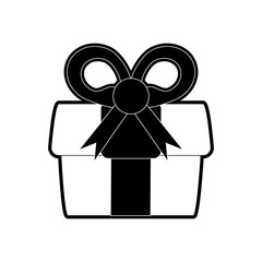 gift box icon image vector illustration design  black and white