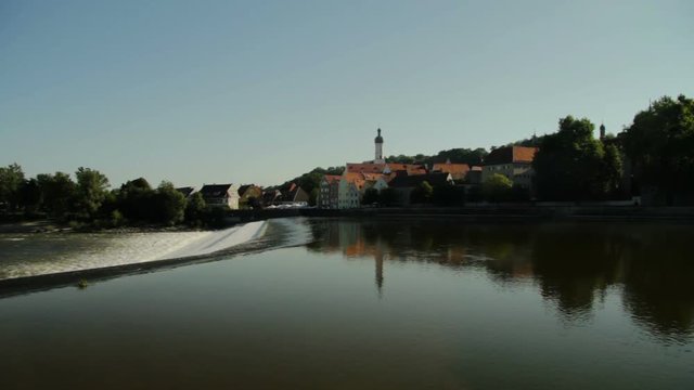  Water cascades waterfall in Landsberg am Lech city Bavaria Germany travel Europe