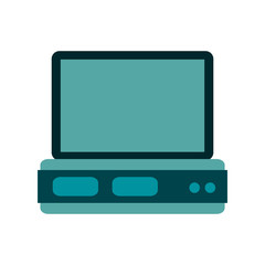 computer with blank screen icon image vector illustration design 