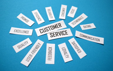CUSTOMER SERVICE Paper Clipping Tag Cloud