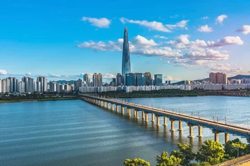 Foto auf Acrylglas Seoel Dämmerung am Han-Fluss Seoul Korea
