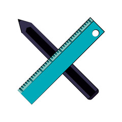 ruler with pencil icon image vector illustration design 