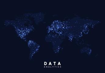 World Map. Data visualization. Technology background Vector illustration