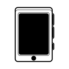 smartphone with blank screen icon image vector illustration design  black and white