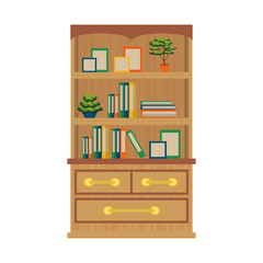 bookshelf furniture icon image vector illustration design 