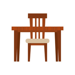 dining table frontview furniture icon image vector illustration design 