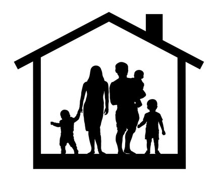 Large family house silhouette