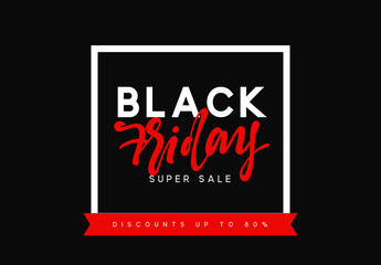 Black Friday sale, banner, poster advert. Card offert promotion design.