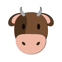 cow or bull animal face cartoon icon image vector illustration design 