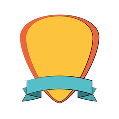 golden emblem with ribbon icon image vector illustration design 