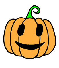 Halloween Pumpkin Doodle, a hand drawn vector illustration of a Halloween pumpkin.